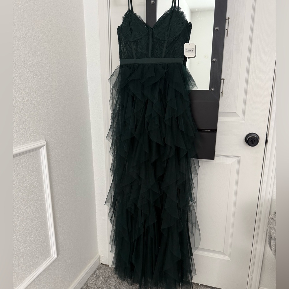 Dark Green Formal Dress - Picture 3 of 9